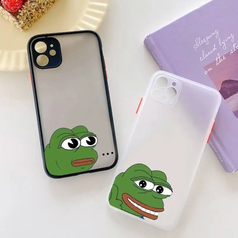 

Funny Sad Frog pepe Phone Case matte transparent For iphone 7 8 11 12 plus mini x xs xr pro max cover