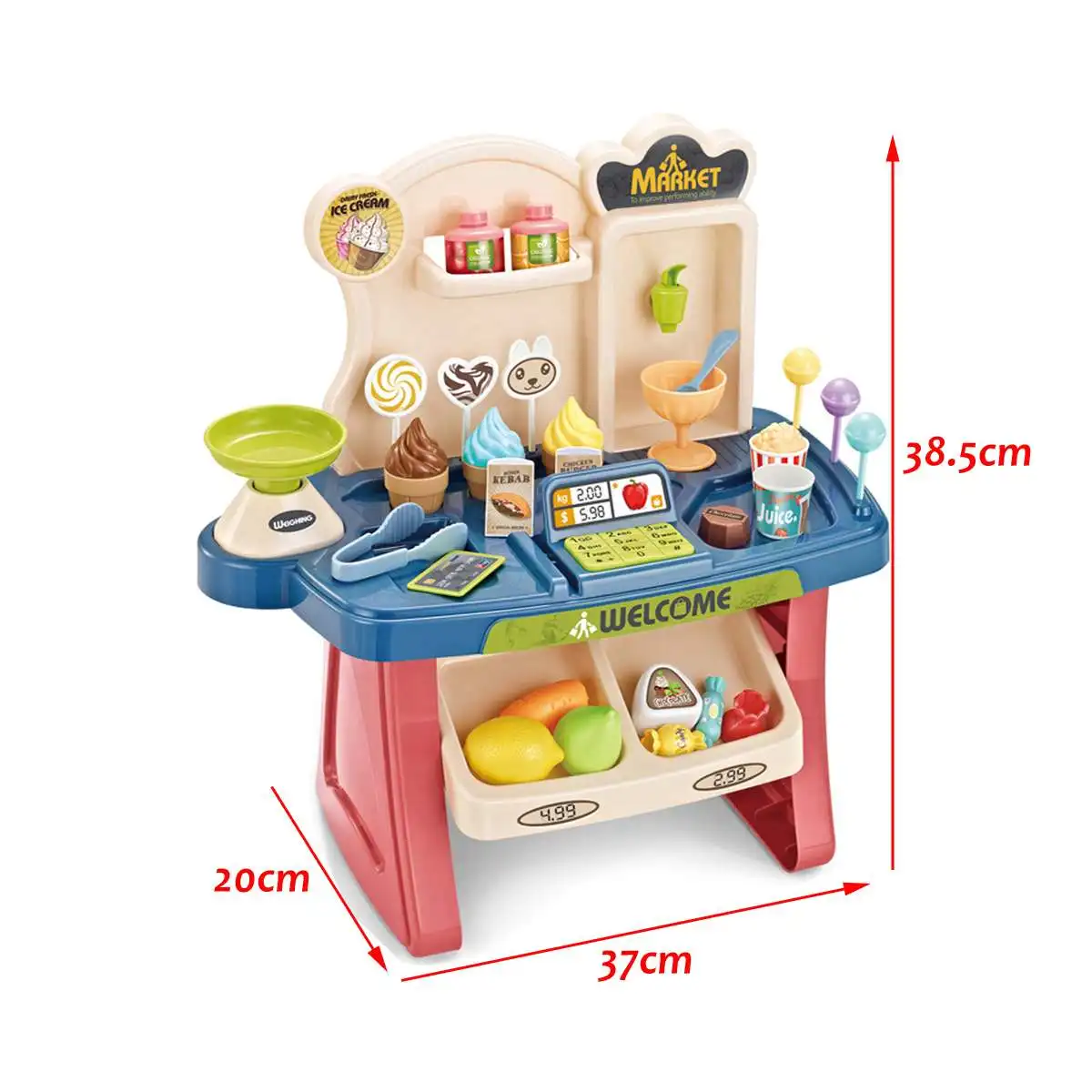 

Learning Educational Cashier Kids Pretend Play Gift Counter Cash Register Toy Miniature Simulated Model Supermarket House Role
