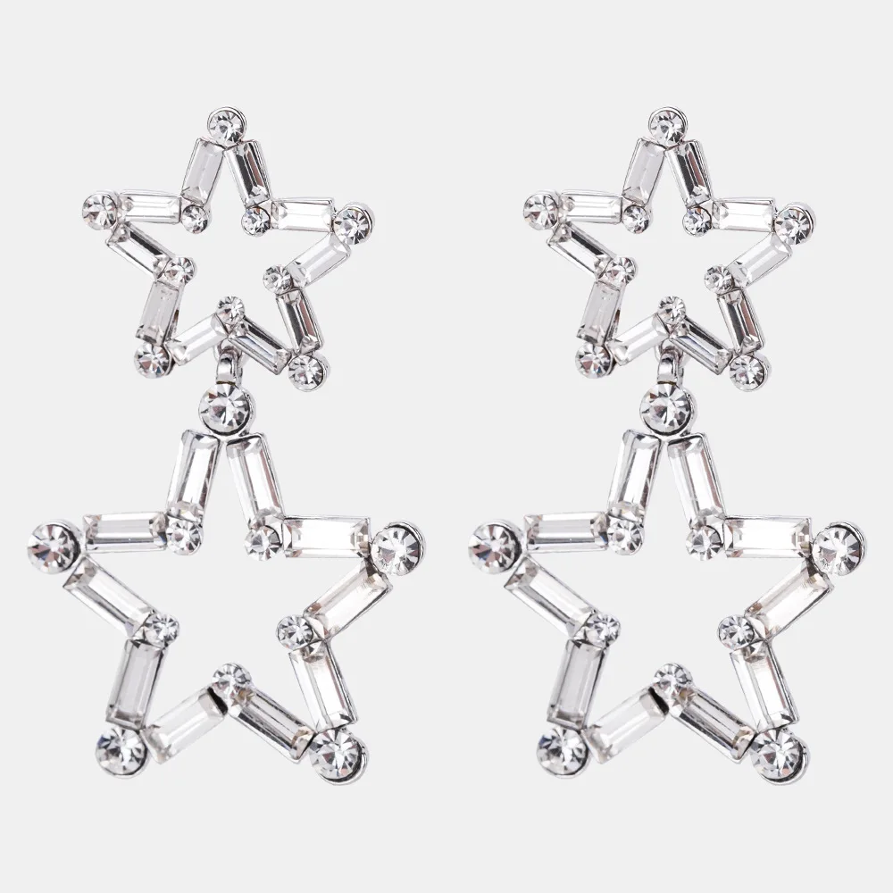 Модные серьги с большой звездой для женщин золотой цвет серебряный серьги-капли