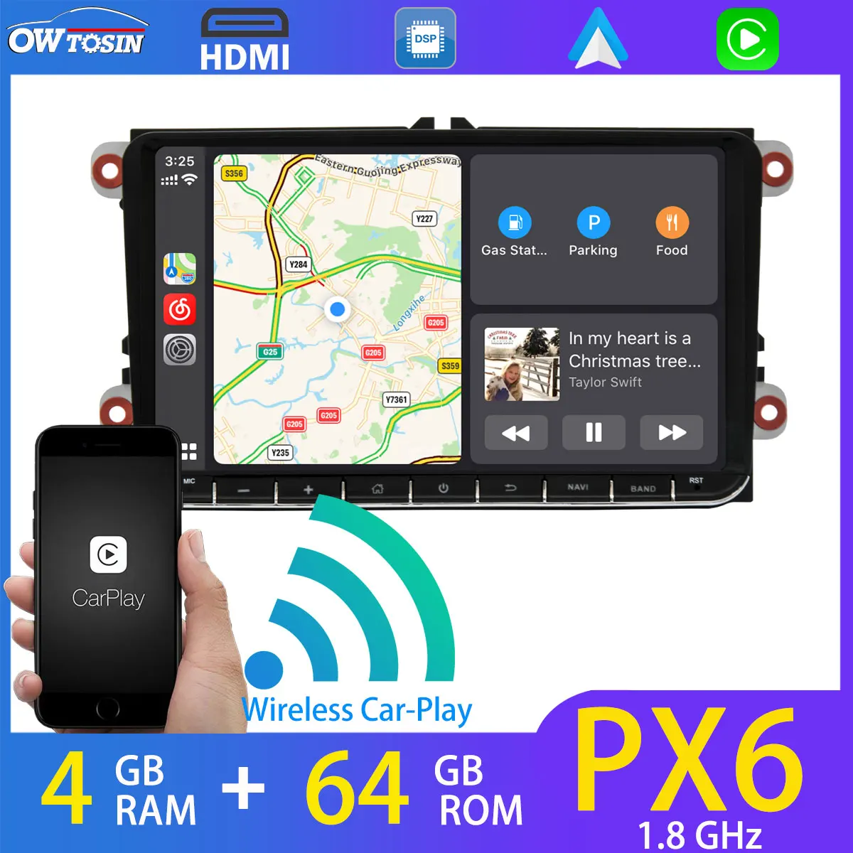 Автомагнитола PX6 мультимедийная система на Android 10 с GPS 9 &quotэкраном для VW Polo Golf Eos