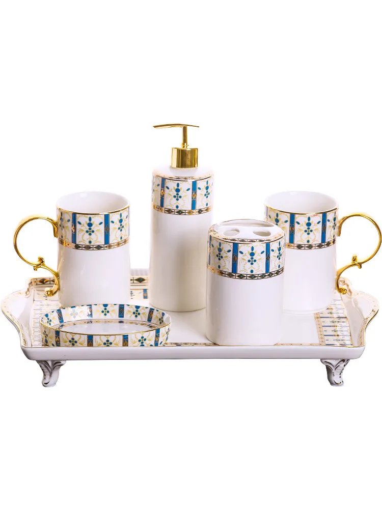 Керамический набор для ванной комнаты дозатор мыла держатель зубных щеток и