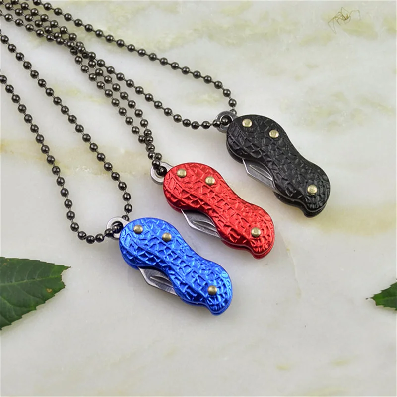 Карманный нож в форме арахиса креативный мини-ключ из нержавеющей стали