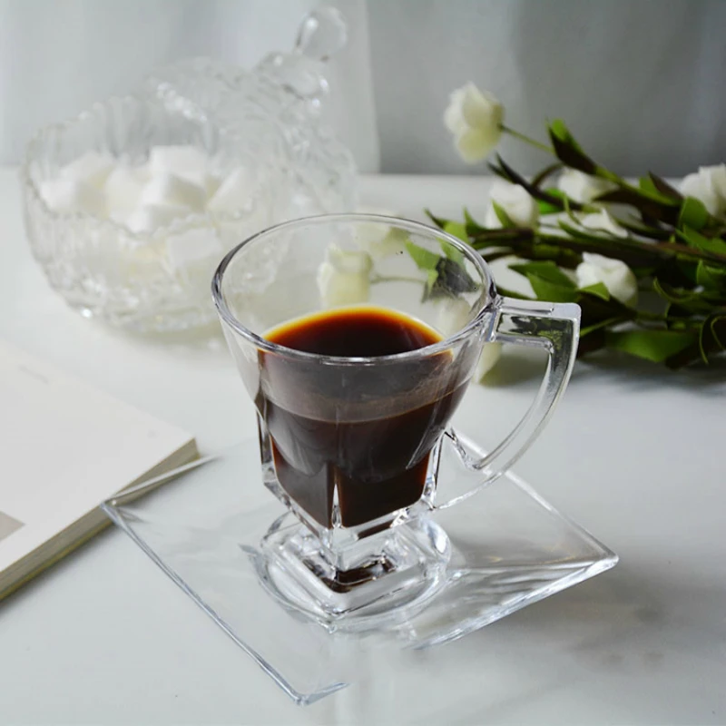 Кофейная чашка Северная Европа блюдца костюм прозрачная стеклянная кофейная