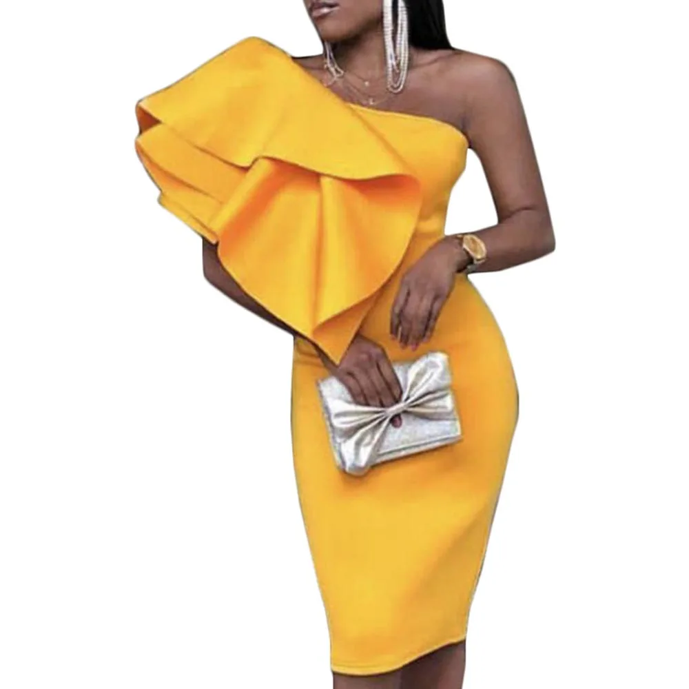 Сексуальные Плиссированные Вечерние платья для женщин на одно плечо длиной до