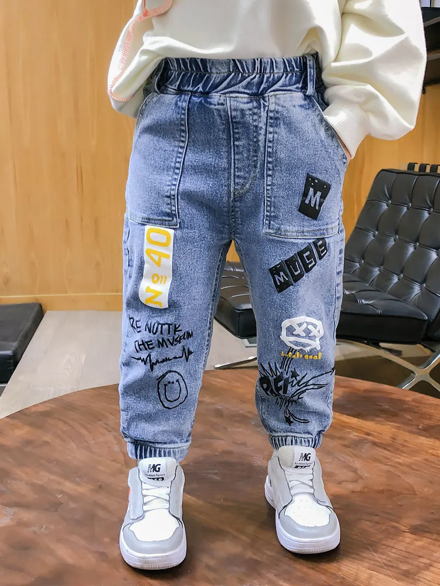 

2-6Y Casual Boys Jeans Trousers Spring Autumn Children Loose Pants Kids Denim Pants Children's Clothing Girls Jeans