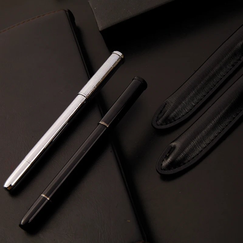 

High-end metal pen business office gift Fountain Pen male lady student calligraphy writing calligraphy ink pen Leather bag
