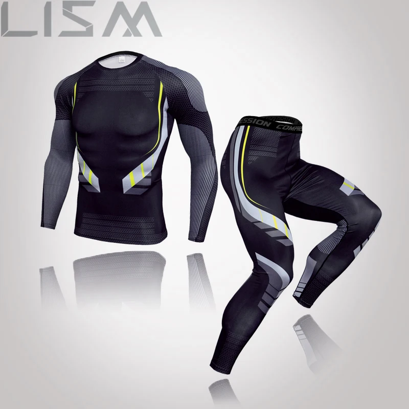 

Мужской зимний уличный теплый и удобный облегающий свитшот, костюм для бега, спортивная одежда, Рашгард Для MMA, бега, спорта