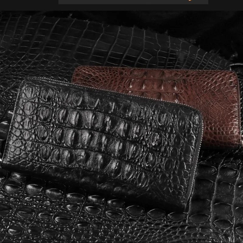 

new luxury Crocodile brand Wallet European style designer for men real black leather men's high-end waterproof bag High-quality