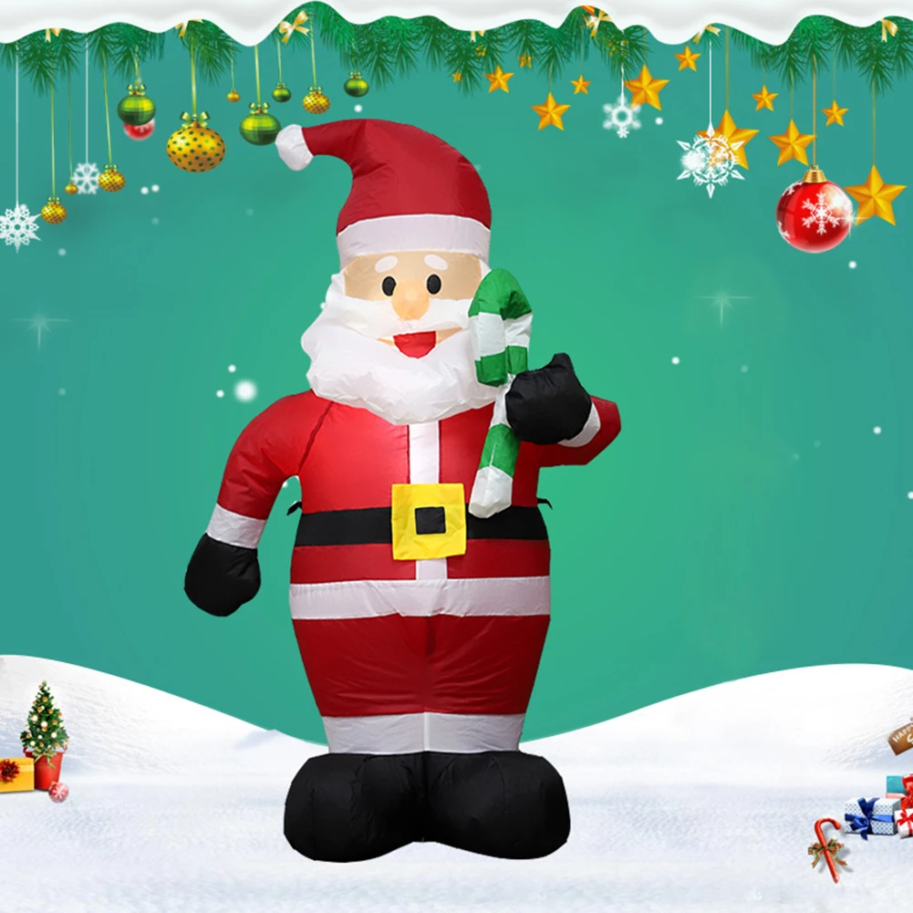 

120cm Cartoon Giant Santa Claus with Crutch Inflatable Toys Christmas Props Snowman Christmas Party Decor Party Balloons