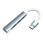 Высокоскоростная передача с питанием от USB 3,0, 4-портовый разветвитель концентратора от 1 до 4 USB 2,0, многопортовый концентратор для ноутбука, настольного компьютера, ABCD