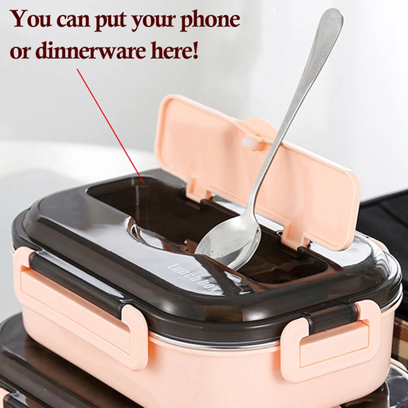 SUS 304 Ланч бокс из нержавеющей стали контейнеры для еды переносная коробка снэк