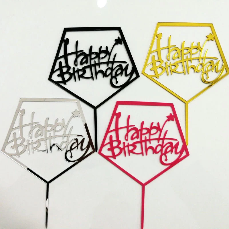 Топпер для торта С Днем Рождения акриловый держатель выпечки вставка Декор кекс