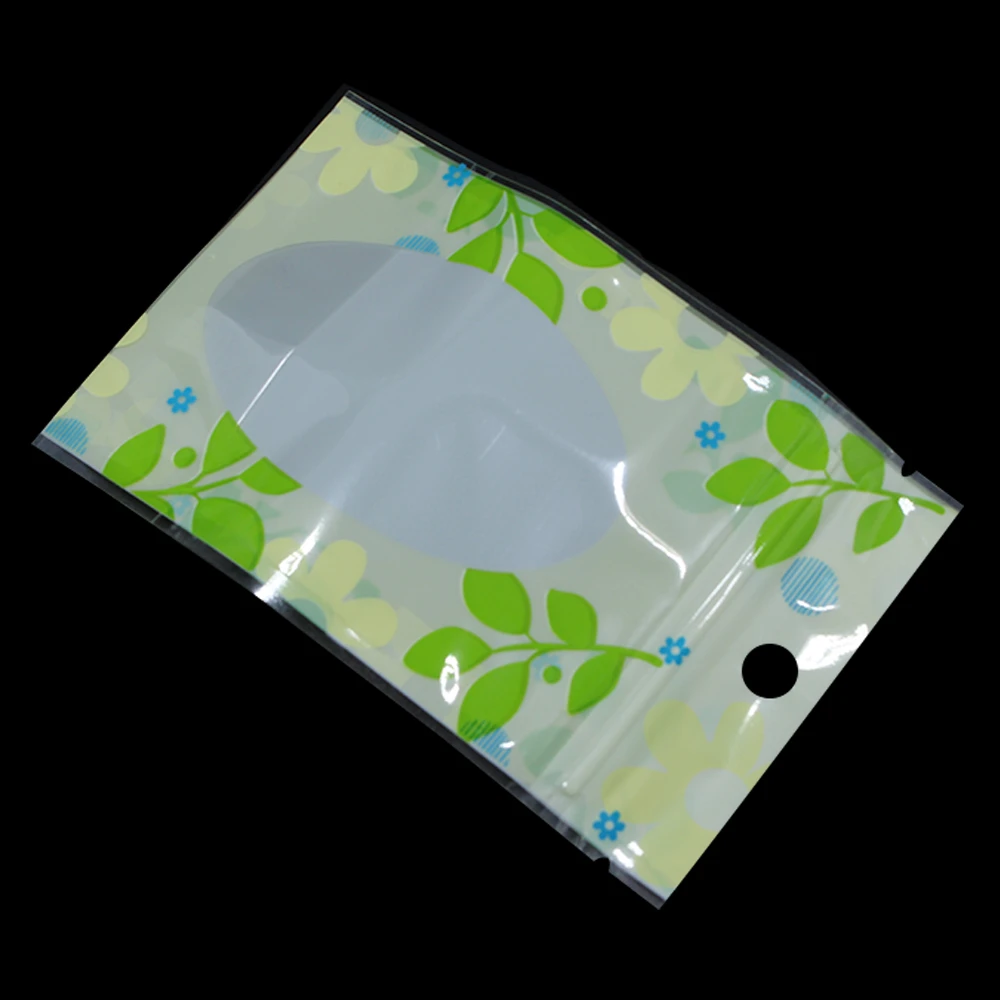 Пластиковый пакет с застежкой молнией упаковка принт листьями стоячий