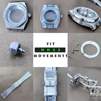 41mm fit nh35 movement watch case kit full stainless steel 316l no logo nh 35