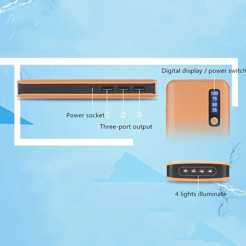 Power Bank 30000mAh Powerbank External Battery Portable Fast Charger for All Smartphone with Charger Bank Triple USB Waterproof