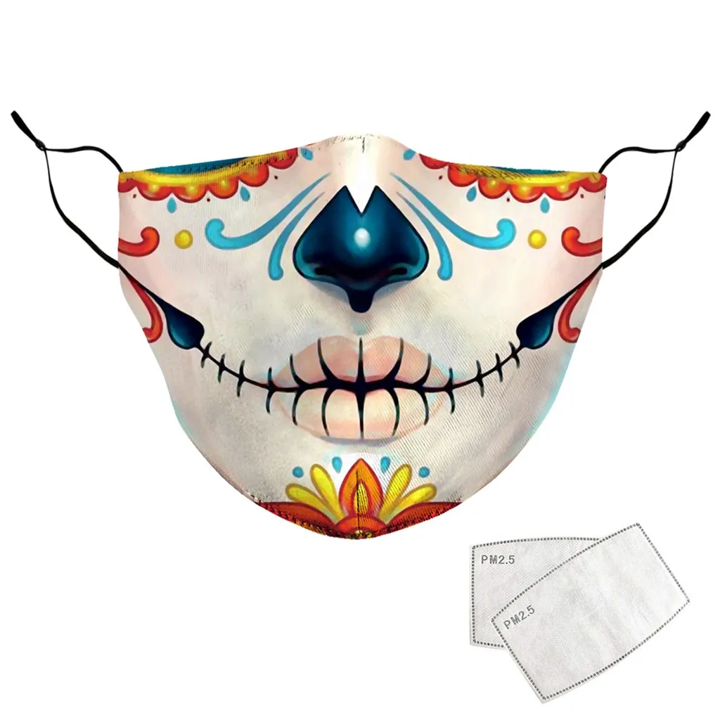 

Маски на Хэллоуин для взрослых с принтом, Рождественская маска для лица, бандана, шарф, модная маска для мужчин