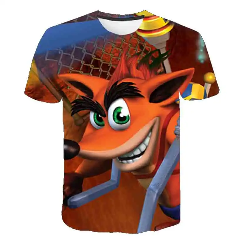 

Crash Bandicoot Baby Boys T-Shirts 3D Anime Vintage Graphic Tops Costume Girls Clothes Short Sleeve O-Neck Shirt Cartoon Clothes