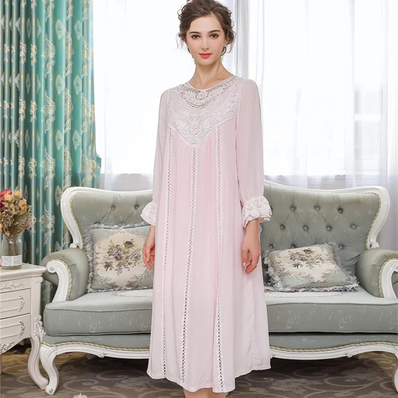 Средневековая винтажная ночная рубашка больших размеров Женская Осенняя Ночная