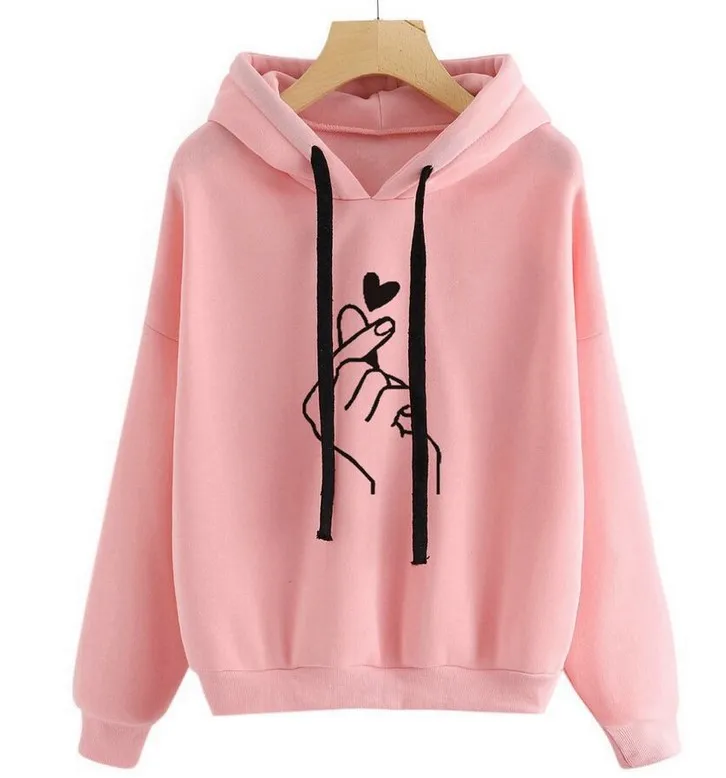 Streetwear Hoodies Women Long Sleeve Hooded Sweetshirt Women Hoodies Casual Letter Pink Hoodie Pullover