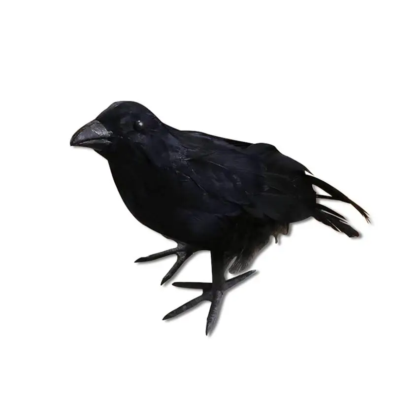 

Simulation Black Crow Animal Model Artificial Crow Black Bird Raven Prop Scary Decoration For Party Supplies