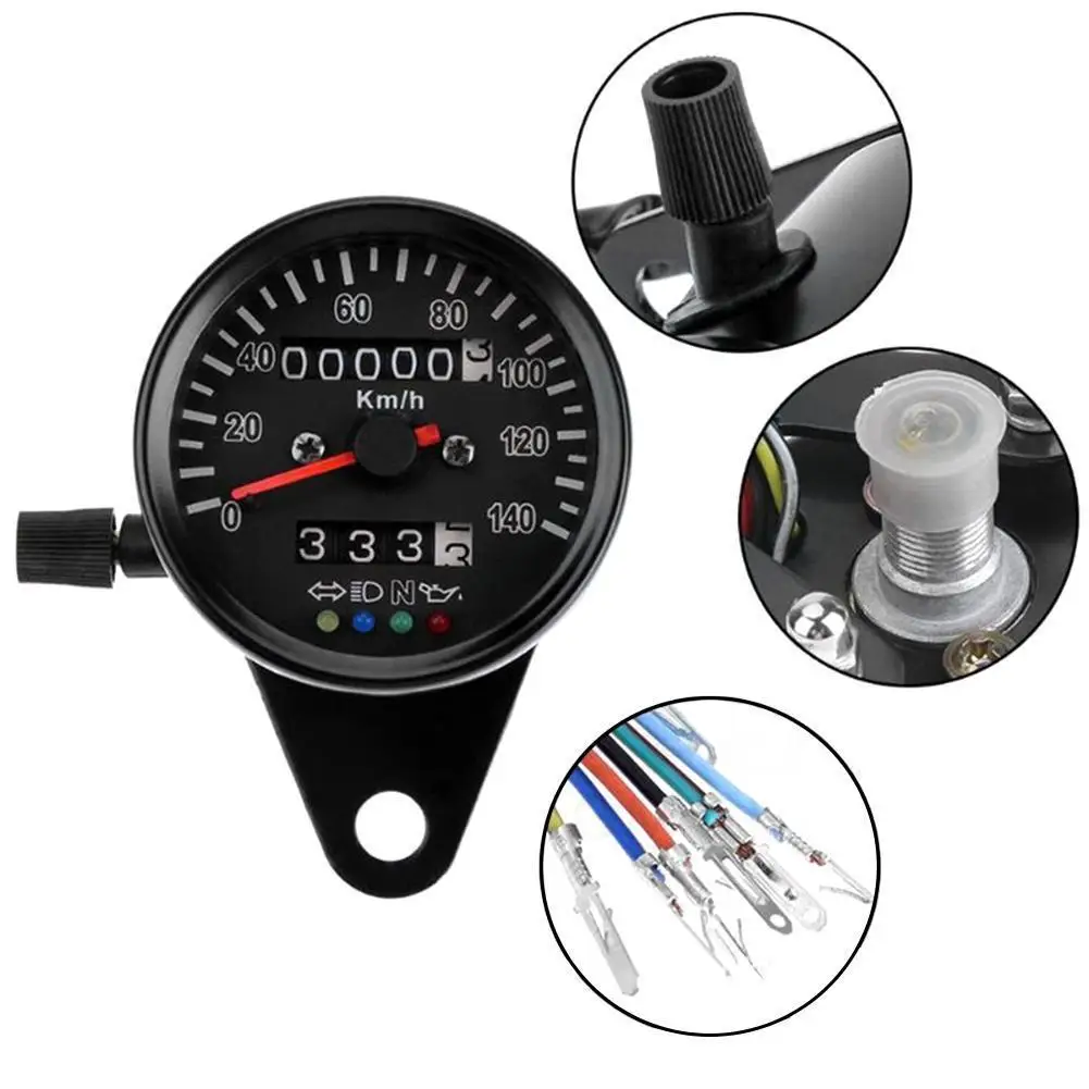 

LED Backlight 12 V Motorcycle Dual Odometer Speedometer Gauge Instruments Kit For Cafe Racer Motorcycle Accessories T6J2
