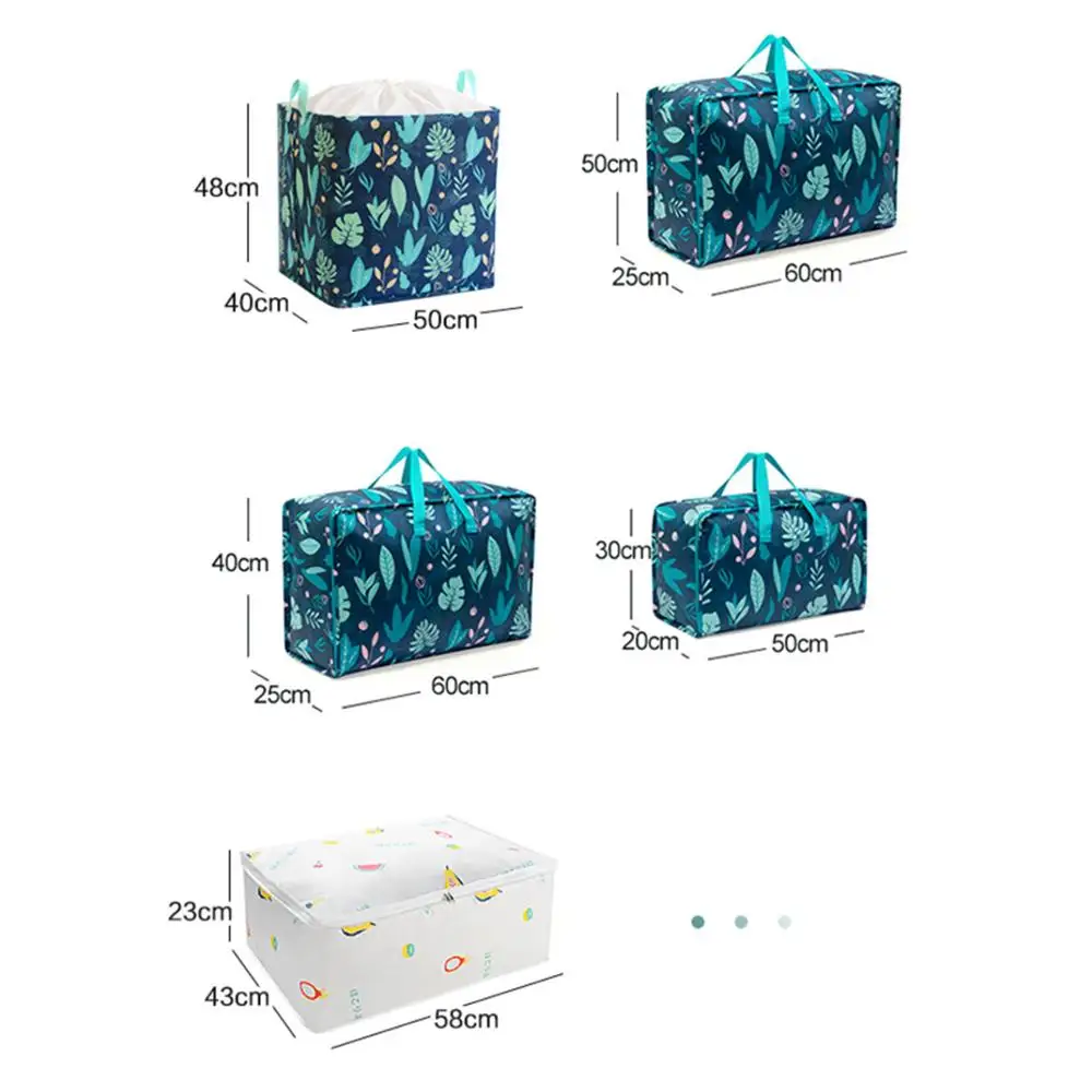 

durable Folding Clothes storage bag blue dustproof Portable Closet organizador de ropa couette Luggage storages bags