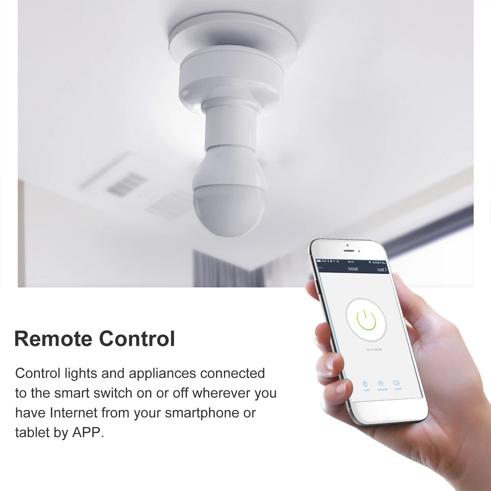 Tuya Smart Slampher WiFi умный светильник держатель лампы E27 Беспроводной светильника или