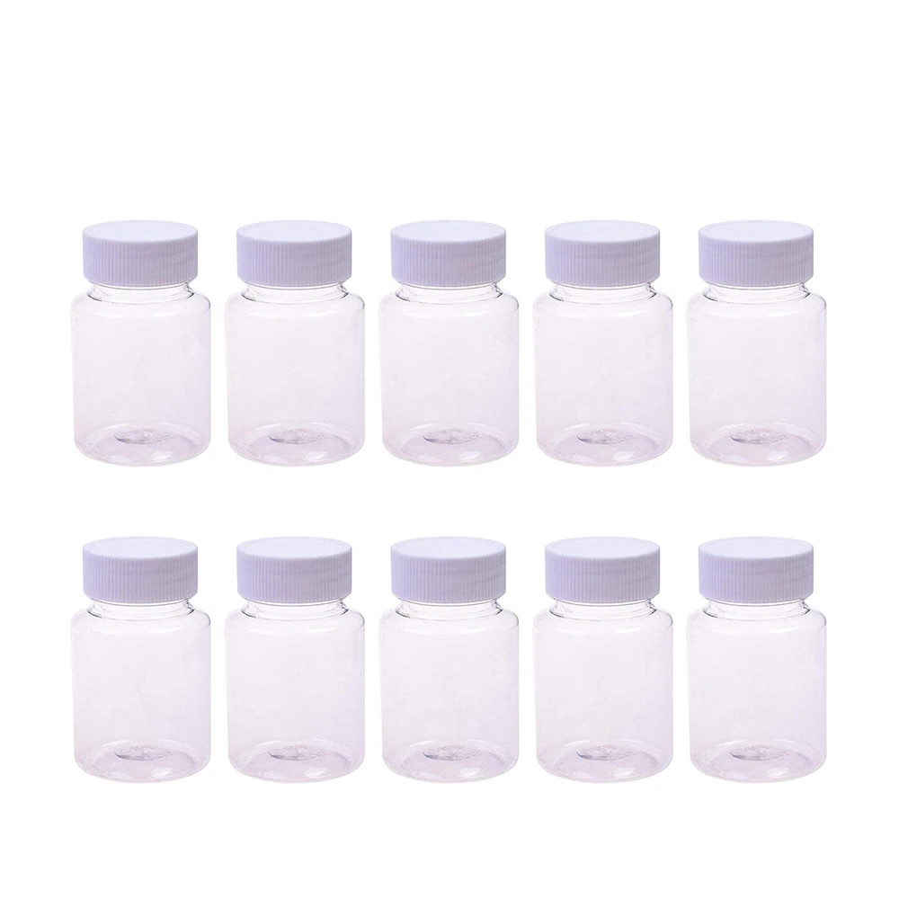 Пустой питьевой пластиковый прозрачный контейнер для лекарственных средств 10