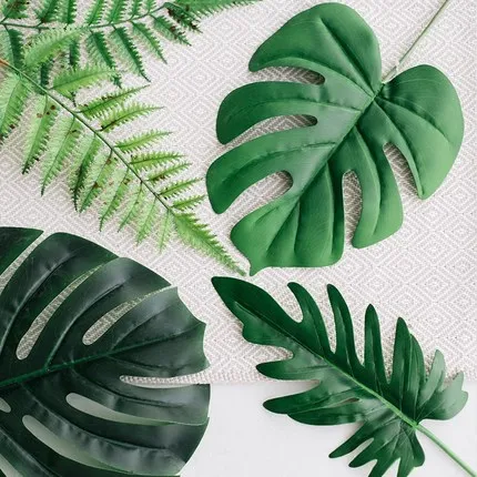 Искусственный тропический Monstera Kwai пальмовое дерево листья домашний сад украшения поддельные растения фотография Фон plante artificielle