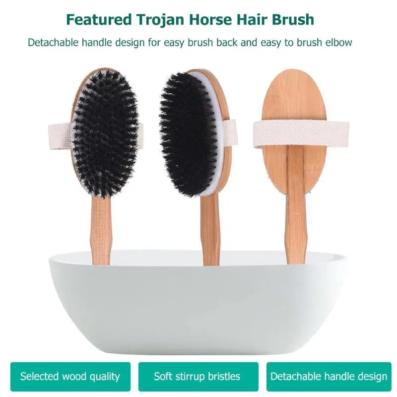 3 шт. натуральная щетина щетка для ванны Луффа трение банное полотенце бамбук