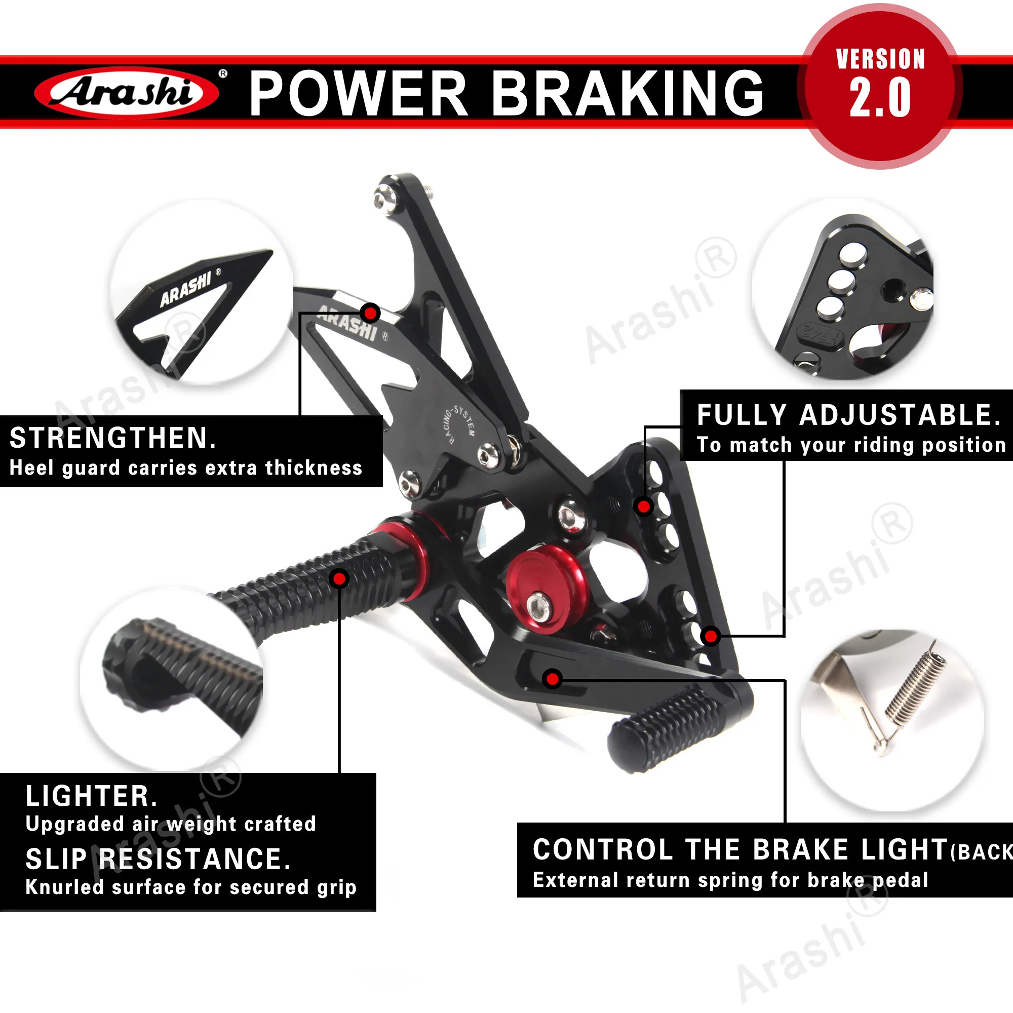ARASHI для HONDA CBR650R / CB650R 2019 2020 2021 CNC Регулируемая подставка ног Задняя накладка
