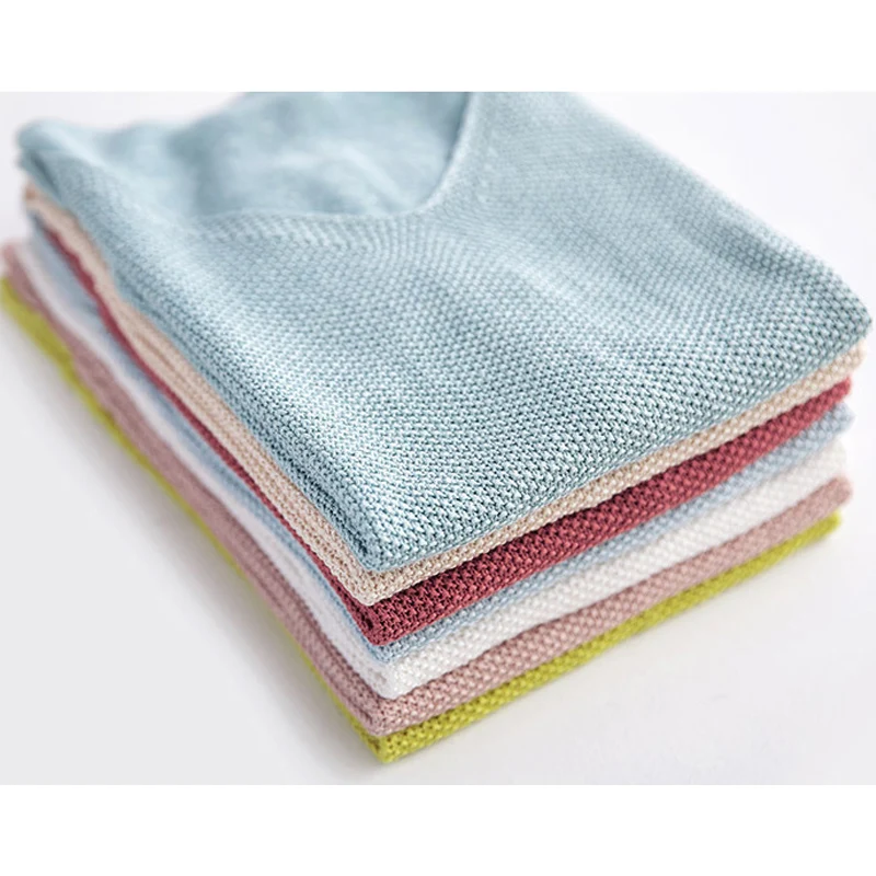 Топ женский летний без рукавов Трикотажная майка с V образным вырезом рубашка для