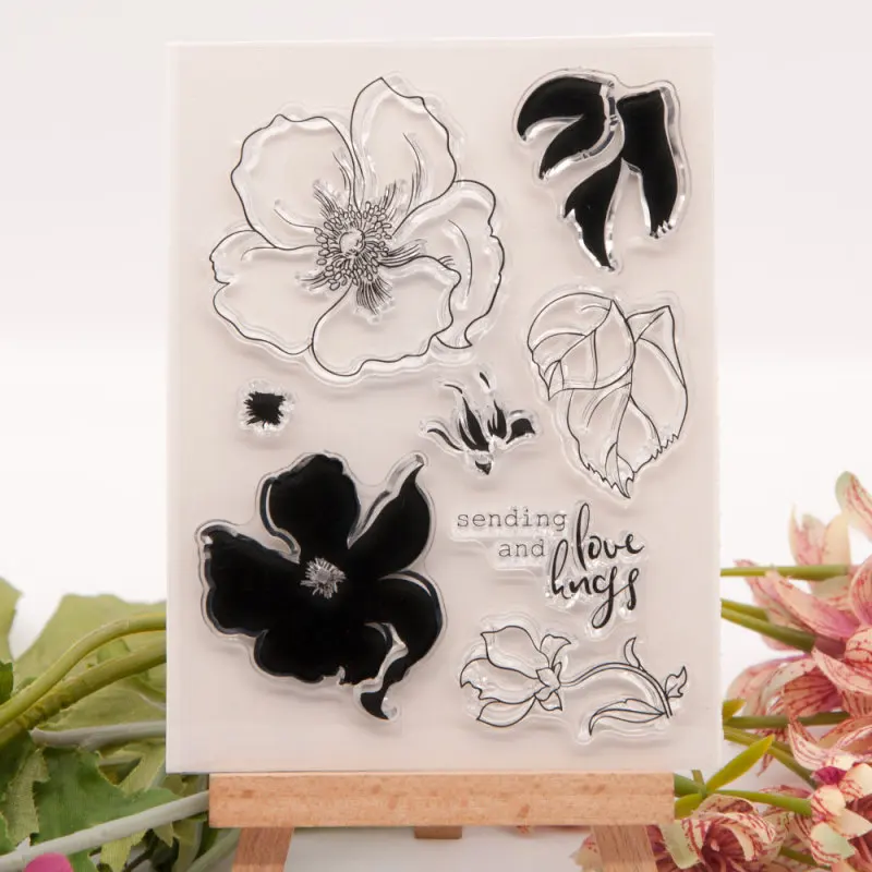 

Lotus Flower Leaf Transparent Clear Silicone Stamps for DIY Scrapbooking/Card Making/Kids Fun Decoration