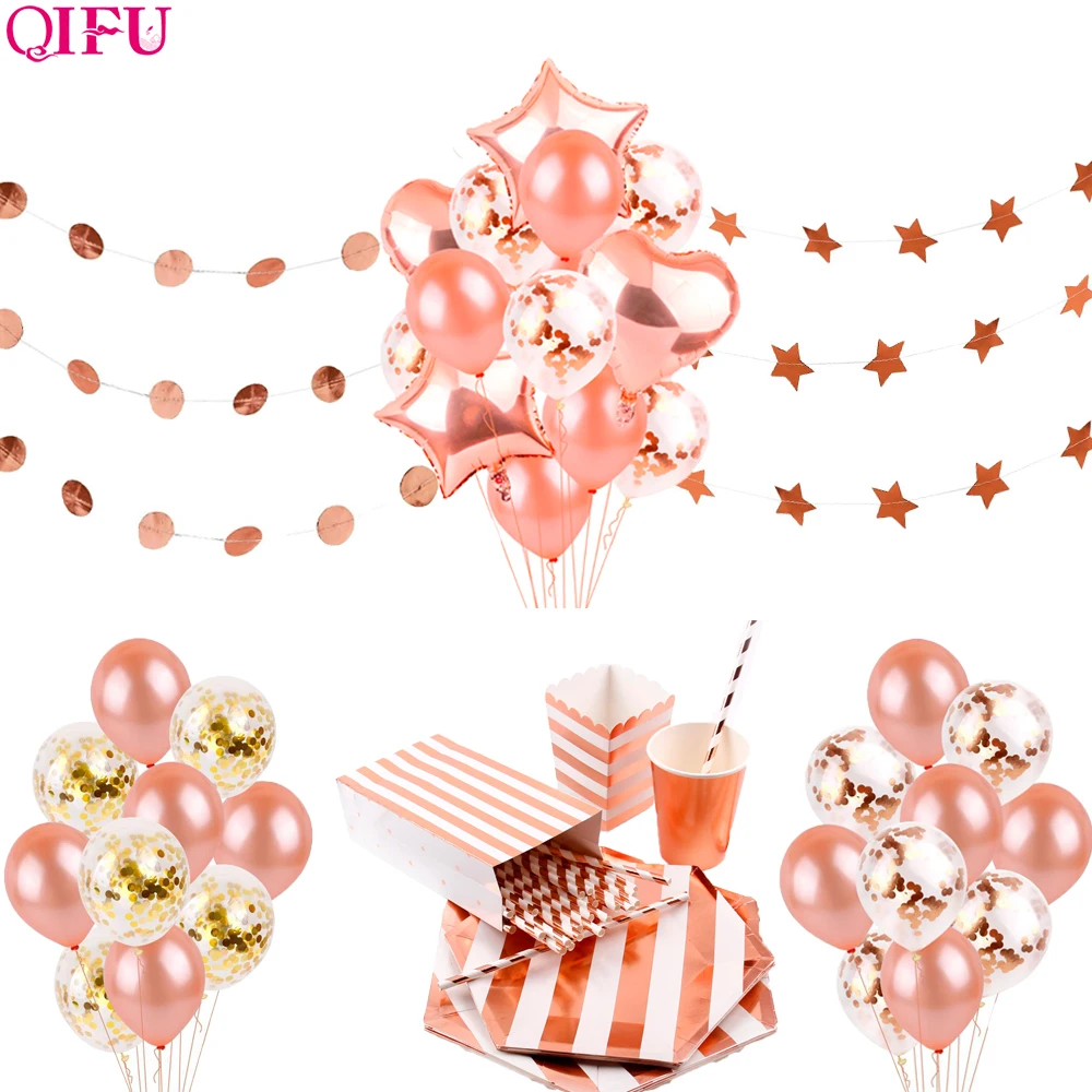 QIFU воздушный шар для дня рождения Розовый Золотой украшение детский и взрослый