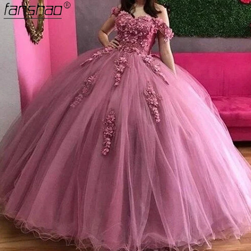 Женское платье для вечеринки Fanshao wd874 изысканное бальное с 3D цветочной