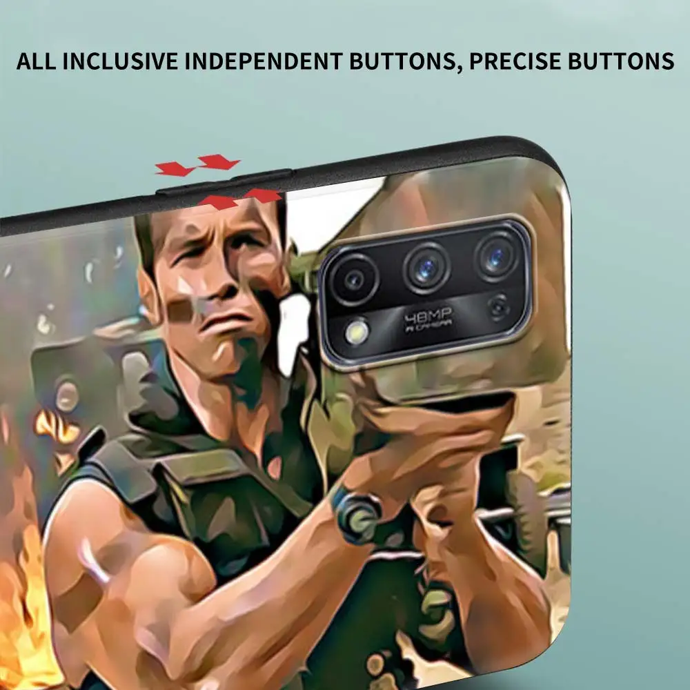 Arnold Schwarzenegger Movie Commando 1985 Phone Case For Realme C3 6 7 5 8 XT X50 Pro C15 C11 7i C20 C25 C21 Black Coque Cute