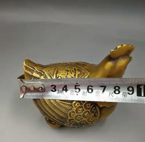 

Chinese archaize Pure brass golden pheasant Home decoration