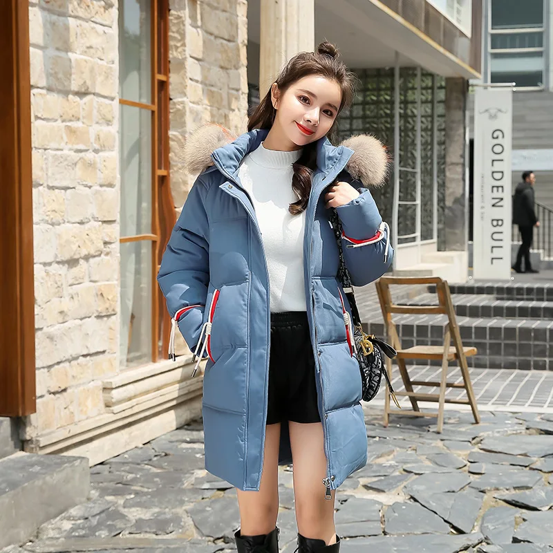 4XL 5xlplus Размеры зимняя куртка женская повседневная с меховым воротником Длинная