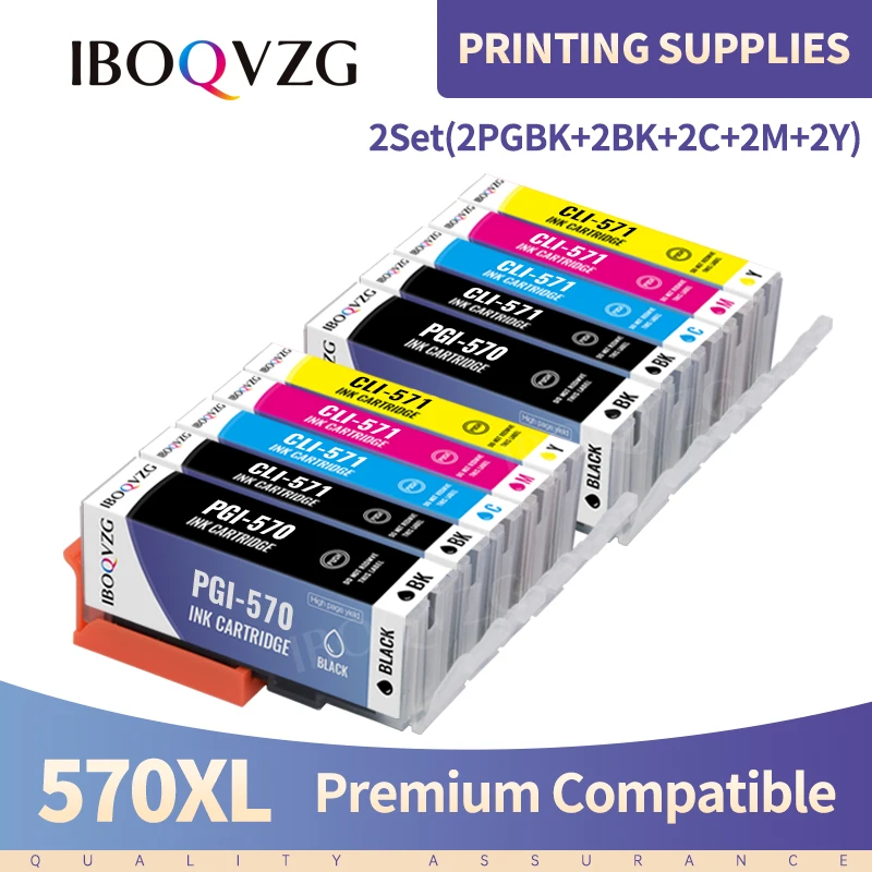 

IBOQVZG PGI-570xl PGI570 570xl PGI-570 CLI-571 Compatible Ink Cartridge For Canon PIXMA MG5750 MG5751 MG5752 MG5753 MG6850