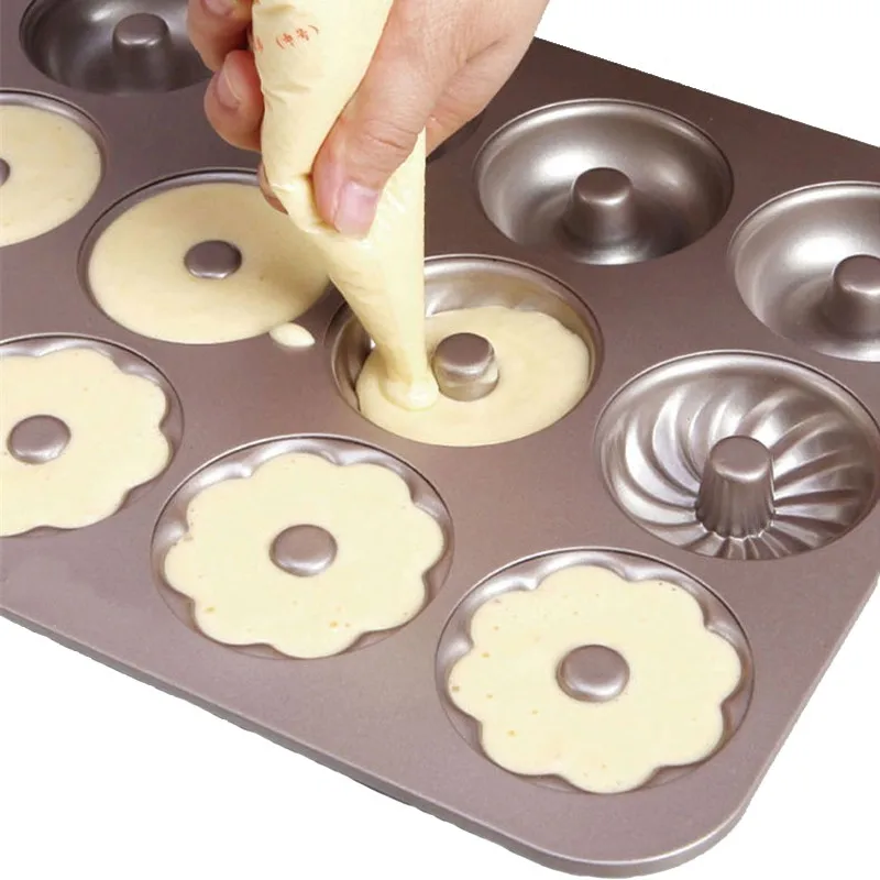 

Антипригарная форма для пончиков из углеродистой стали, форма для шоколада, металлическая форма для выпечки, мини-поднос для выпечки тортов, для печенья, стандартная форма