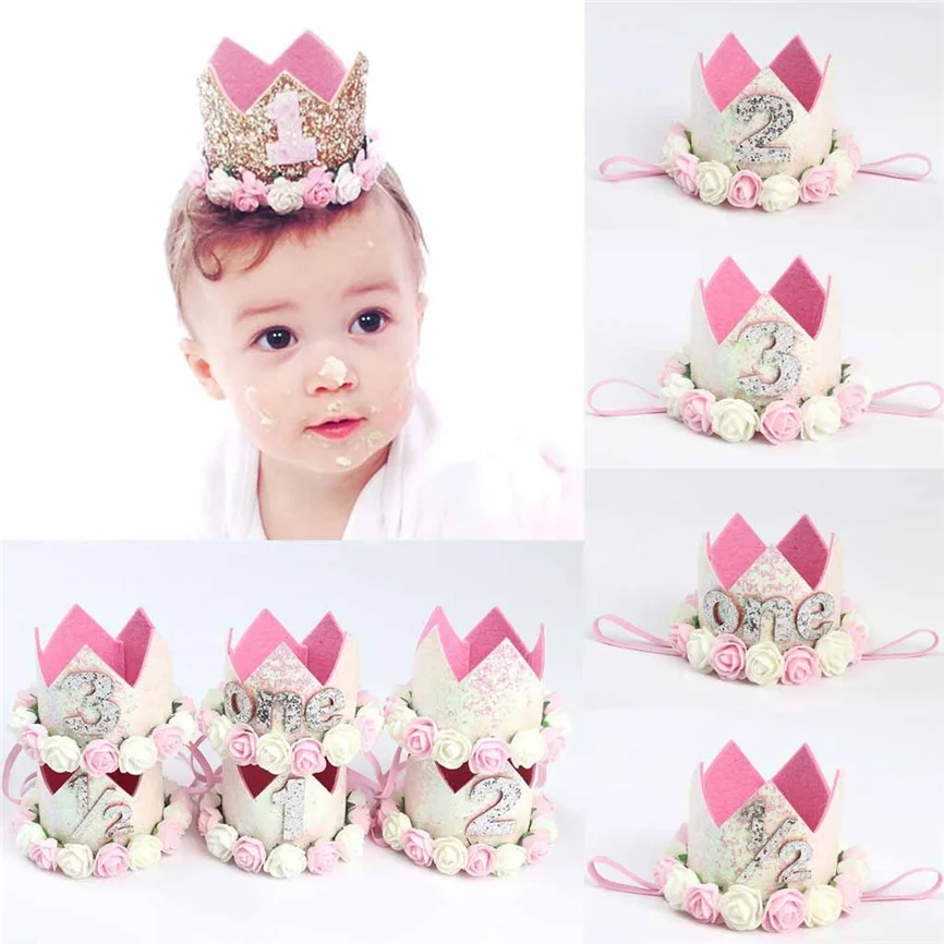 Hair Accessories For Girls Baby Flower Birthday Hat Children Party Crown Creative Photo Band | Детская одежда и обувь