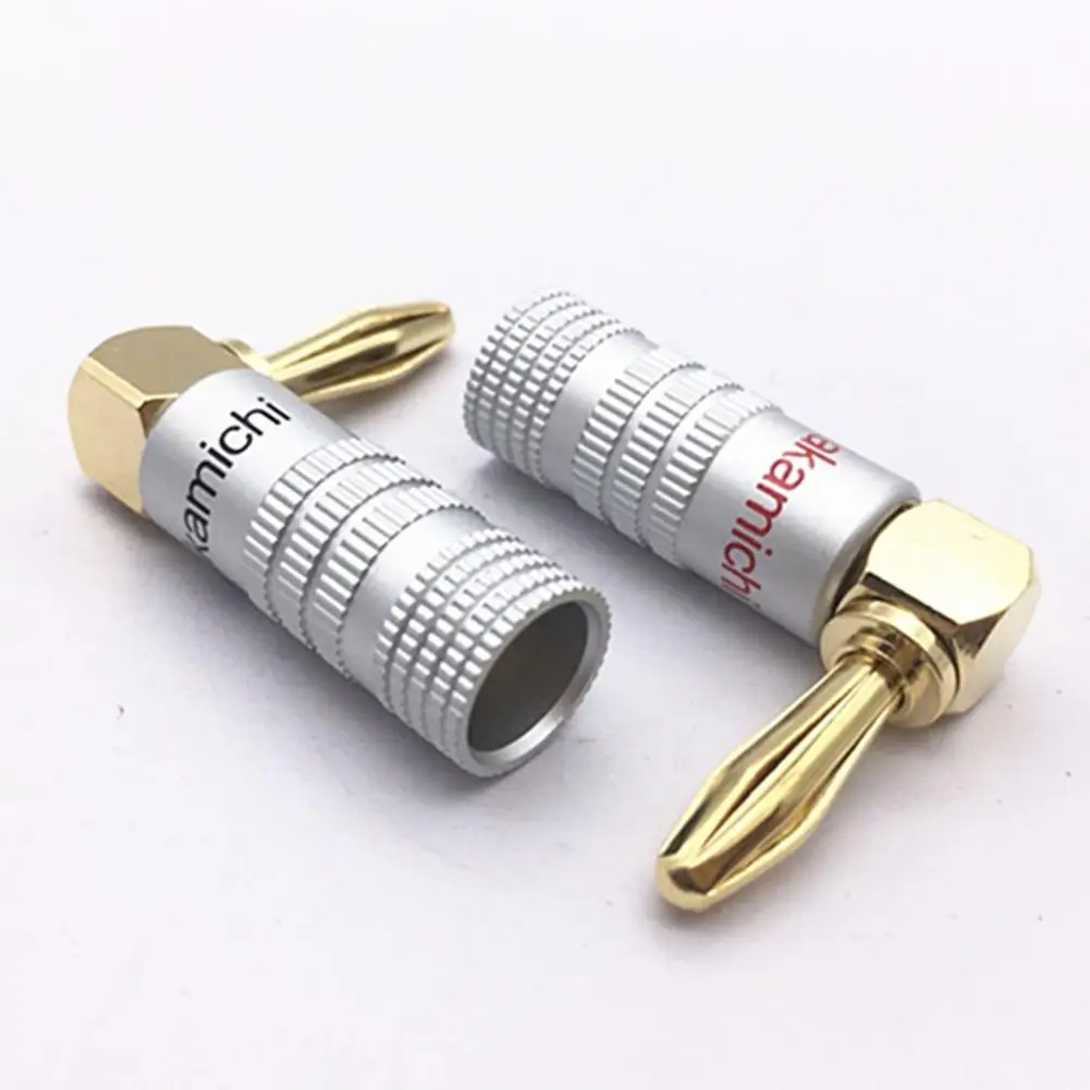 Банановая вилка Nakamichi 4 мм под прямым углом 90 градусов позолоченный адаптер для
