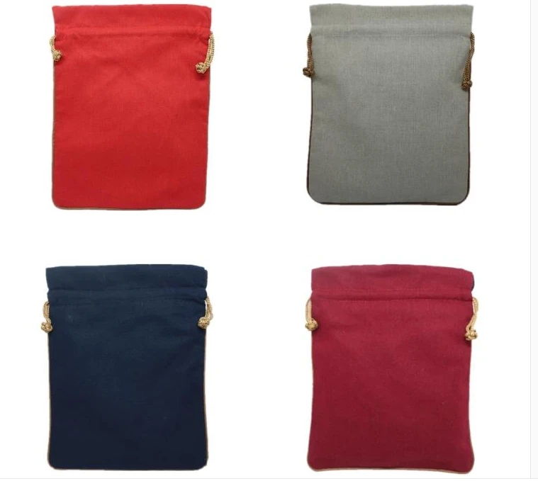 10pcs Chinese style Embroidery Lucky Fu Bag Large Jewellery Pouch Cotton Linen Drawstring Gift Packaging Candy Storage