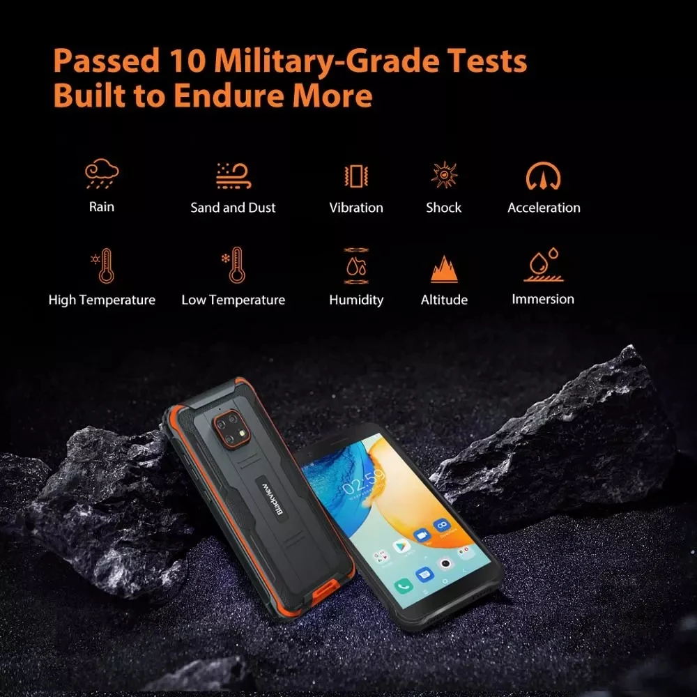 Blackview BV4900 Pro IP68 Waterproof Rugged Smartphone 5.7'' 4GB 64GB Android 10.0 5580mAh Cellphone NFC Octa Core Mobile Phone