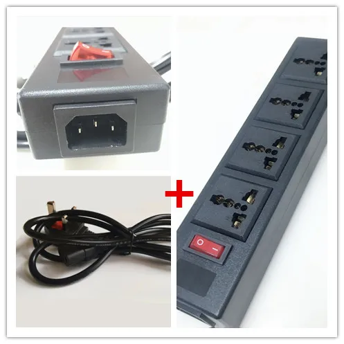 Армейский зеленый Многофункциональный 250v 13a 4 jack универсальная розетка PDU полоса IEC320 вилка адаптер расширение для рабочего стола розетка шнур питания конвертер - Цвет: Армейский зеленый
