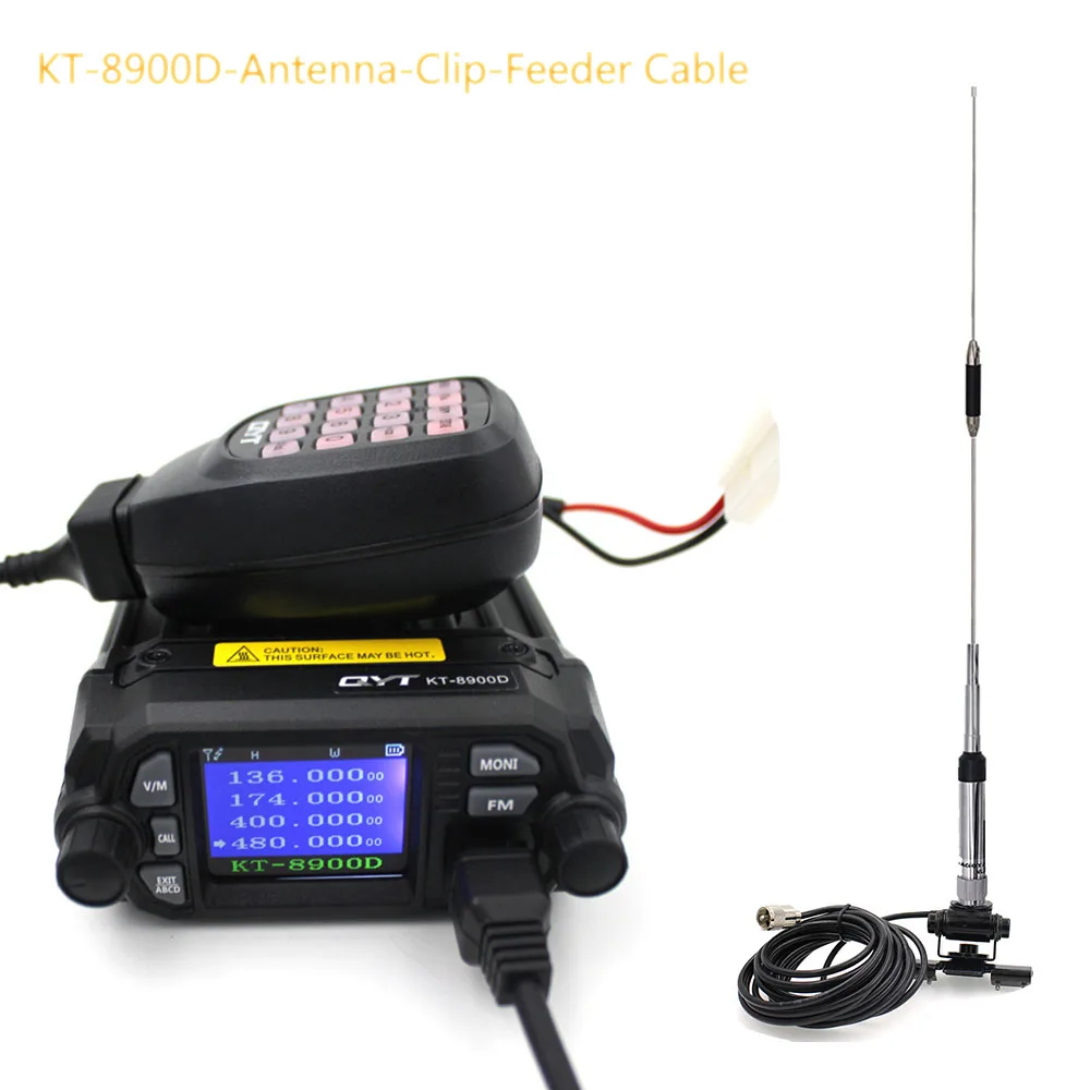 KT-8900D-Antenna QYT обновленная KT-8900R Мини Портативная рация KT-8900D цветной четырехъядерный дисплей 25 Вт двухдиапазонный UHF/VHF автомобильный мобильный радиоприемник KT 8900D - Цвет: KT-8900D-Antenna