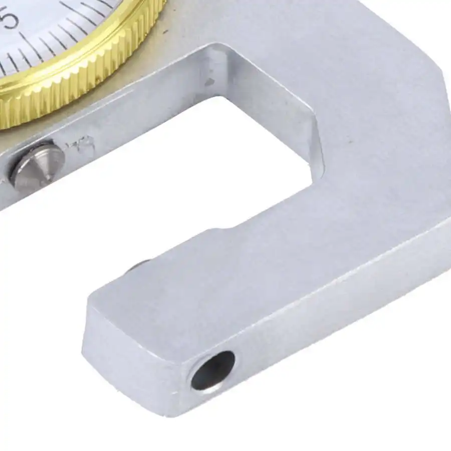 Портативный 0-10 мм Толщиномер Круглый циферблат точность серебристый