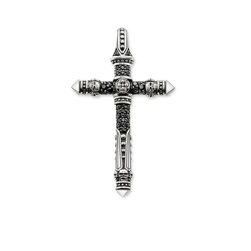 Винтажные подвески-кресты из серебра 925 пробы с черепом и скелетом | Подвески
