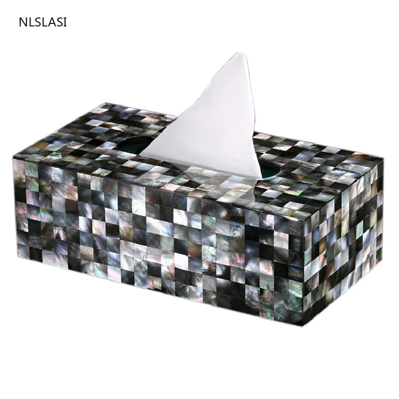 

1pc Black and White Shell Series Kitchen Accessories Tissue Containers Holder Seat Type Roll Paper Tissue Canister Storage Box