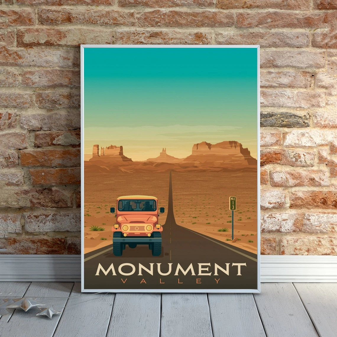 Постер с изображением долины памятника классический винтажный фильм фотопечать